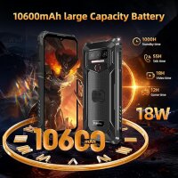 OUTIKEL WP23 Plus, Outdoor Handy, 24 GB RAM, 8+16 GB, 256 GB, 6.52" HD, 4G, Dual SIM, 10600 mAh Akku.