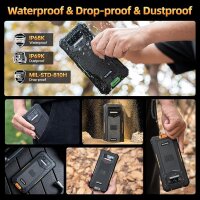 OUTIKEL WP23 Plus, Outdoor Handy, 24 GB RAM, 8+16 GB, 256 GB, 6.52" HD, 4G, Dual SIM, 10600 mAh Akku.