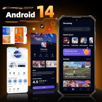 OUTIKEL WP23 Plus, Outdoor Handy, 24 GB RAM, 8+16 GB, 256 GB, 6.52" HD, 4G, Dual SIM, 10600 mAh Akku.