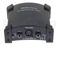 Di-Box Active: Millennium DI-33, aktiver DI-Box, hohe Klangqualität, robustes Gehäuse, ideal für Live-Performances.