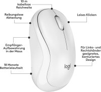 Logitech MK295, wireless keyboard and mouse set, SilentTouch technology, shortcut keys, optical tracking, QWERTZ, white.