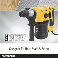 POWER plus, POWX1199, Bohrhammer, 1500W, inkl. 17 Zubehörteilen, leistungsstark und vielseitig einsetzbar.