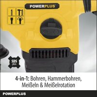 POWER plus, POWX1199, Bohrhammer, 1500W, inkl. 17 Zubehörteilen, leistungsstark und vielseitig einsetzbar.