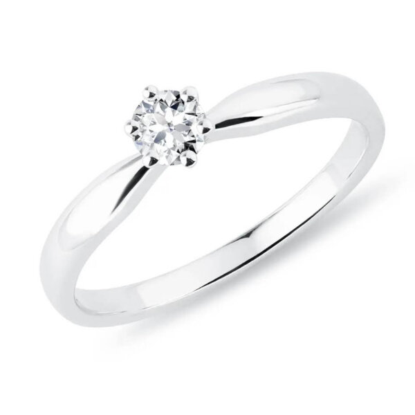 Diamond engagement ring, white gold, classic, sparkling diamond, timeless design, exquisite craftsmanship.