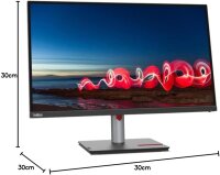 Lenovo 27 Monitor T ThinkVision T27I-30: 27 inch, IPS panel, 2560x1440, 75Hz, USB-C, ergonomically adjustable.