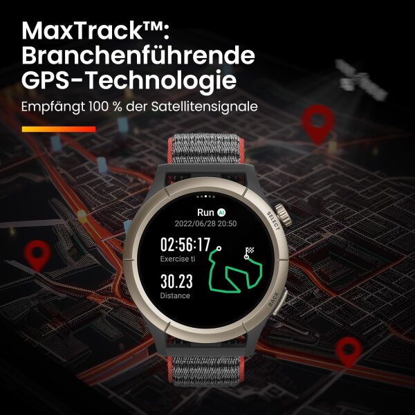 Amazfit Cheetah, running smartwatch, GPS, offline maps, training template, heart rate monitor, Alexa, 2-hour charging time.