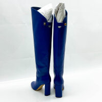 Maison Skorpios Adriana High-Heel Boots, size 38, leather, blue, elegant, fashionable, ideal for special occasions.