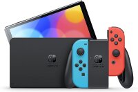 Nintendo Switch OLED, Japanische Version, Handheld-Konsole, Joy-Con (L) Neonblau / (R) Neonrot, 7" OLED-Display.