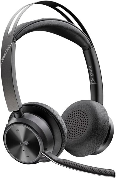 HP Poly Voyager Focus 2 UC, BT Headset, USB-C/A, Teams-fähig, aktives Noise Cancelling, 20 Std. Gesprächszeit, komfortables Design.