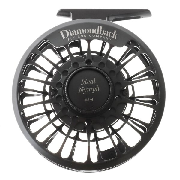 Diamondback Ideal Nymph 3/4 fly reel, lightweight, precise brake, ideal for nymph fishing, robust design.