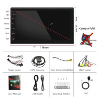 Hodozzy Autoradio 2G+64G, 7 Zoll Touchscreen, Wireless Carplay, Android Auto, GPS, Bluetooth, FM, RDS, Doppel Din, inkl. ISO-Adapter.