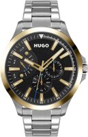 HUGO LEAP Mens Quartz Watch, Multi Dial, Silver Stainless...