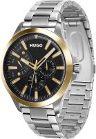 HUGO LEAP Mens Quartz Watch, Multi Dial, Silver Stainless...