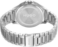 HUGO LEAP Herren Quarz Uhr, Multi Zifferblatt, silbernes Edelstahlarmband, sportlich und elegant, Modellnr. 1530174.
