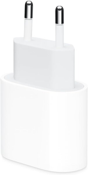 Apple 20W USB-C Power Adapter, compact, fast charging, ideal for iPhone and iPad, universal compatibility.