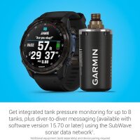 Garmin Descent™ T2, dive transceiver, Subwave™ wireless communication, precise location tracking, safe diving operations.