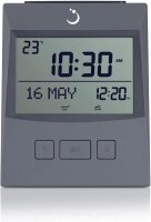 ALFAJR Azan Clock CS-13, table clock, automatic Athan alarm, grey, compact, user-friendly, ideal for prayers.