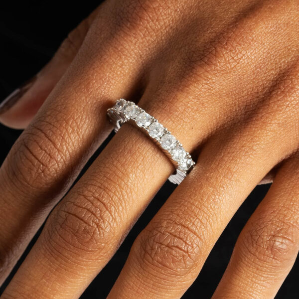 6Ice Silver Tennis Ring, size 7, elegant jewelry, sparkling cubic zirconia, timeless design, ideal for special occasions.