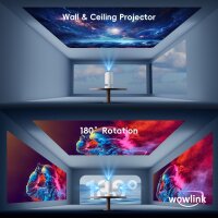 Mini projector 4K 1080P, portable with WiFi 6, Bluetooth...