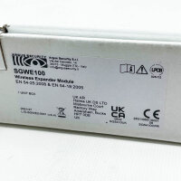SGWE100 wireless expander module, EN 54-25:2008 & EN 54-18:2005, wireless, expandable, reliable alarm transmission.