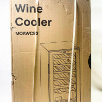 MOA Weinkühler, 28 Flaschen, 2 Temperaturzonen, Schwarz, ideal für Weinliebhaber, elegantes Design, effiziente Kühlung.