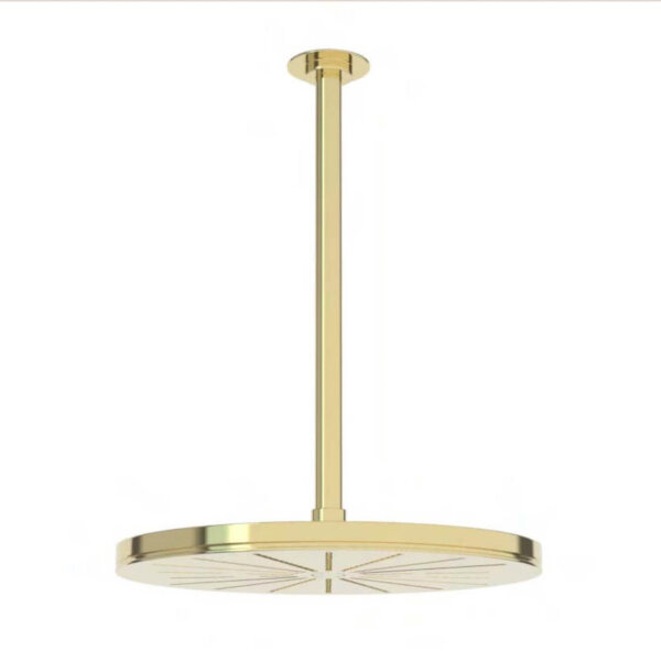 Vola 060A, Runde Kopfbrause, 60 mm, mit Kratzern, ¾" Anschluss, inkl. Abdeckrosette 001, hochwertig und funktional.