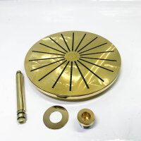 Vola 060A, Runde Kopfbrause, 60 mm, mit Kratzern, ¾" Anschluss, inkl. Abdeckrosette 001, hochwertig und funktional.