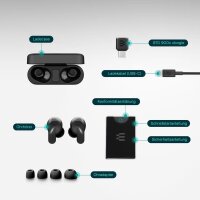 EPOS ADAPT E1, Kabellose In-Ear-Kopfhörer, Hybrides ANC, Multi-Point Bluetooth, 50H Akku, IPX5 wasserfest, USB-C Dongle.