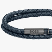 BOSS, 1580494M, bracelet, double braided leather, dark...