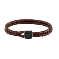 BOSS bracelet, 1580048M, leather bracelet, brown, stylish...
