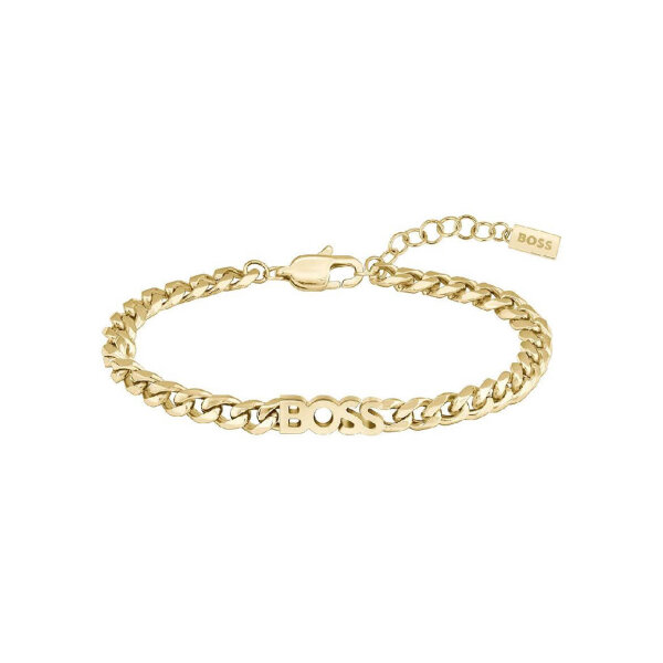 BOSS KASSY womens bracelet, stainless steel, 16 cm, white gold, elegant design, timeless style, ideal for special occasions.