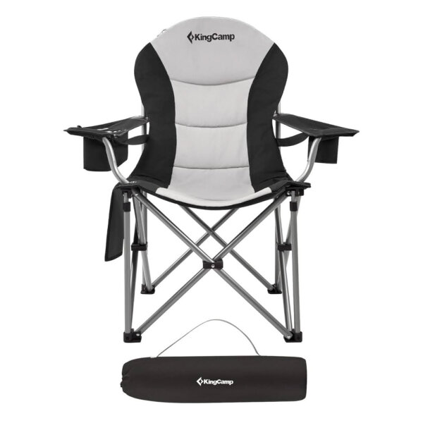 KingCamp Camping Chair, Oversized, Folding Chair, Ergonomically Padded, with Cooler Bag and Drink Holder, Portable for Outdoor Use.