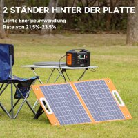 Tragbares 60W Solarpanel, faltbar, monokristallin, 18V, Typ-C-Ausgang, ideal für Wohnmobile, Outdoor, Reisen und Camping.