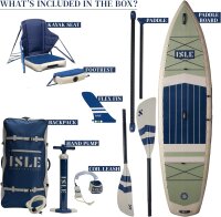 ISLE Switch, hybrid kayak, 2-in-1, inflatable, including kayak seat, paddle, hand pump, travel bag, versatile and portable.