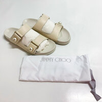 JIMMY CHOO Fayence Sandalen, Leder, Gr. 39, Latte, elegante Damenschuhe mit hochwertiger Verarbeitung und stilvollem Design.