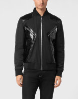 PHILLIP PLEIN Nylon Bomber Jacket, Python Inserts, Mens,...