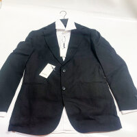 Black mens Roma suit EU52, including shirt EU41, linen, with garment bag, elegant and comfortable.