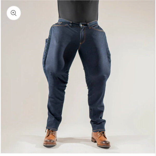 MoCycle Patrick, Mens Airbag Jeans, Size 38/32, Dark Blue, Safe Protection, Stylish Design, Comfortable, Durable.