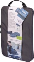 TROIKA BLUE CYCLE PACKING CUBES, Set mit 3 Kompressionstaschen, platzsparend, aus recyceltem Meeresplastik, dunkelgrau.
