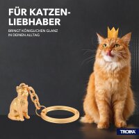 TROIKA CLEOPATRA key ring, keyring, die-cast metal, chrome-plated, gold-colored, unique design.