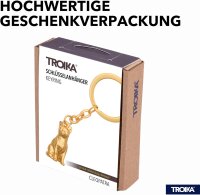 TROIKA CLEOPATRA key ring, keyring, die-cast metal, chrome-plated, gold-colored, unique design.