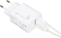 TROIKA Charge-X Duo 20, charging plug, 20W, USB-C & USB-A, simultaneous charging, GaN fast charging, plastic, white.