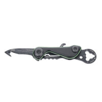 TROIKA Mini Tool PARCEL CUT CARD, multi-tool, 9 functions, color: green, ideal for on the go.