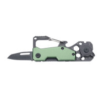 TOOLINATOR CARD, Mini-Werkzeug, 10 Funktionen, Grün, kompakt, vielseitig, ideal für unterwegs, praktische Handhabung.