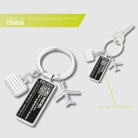 TROIKA key fob CODE24, address tag, 3 charms: airplane,...