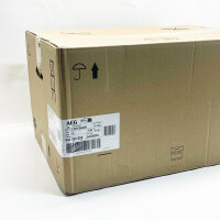 AEG DPE5660B flat screen hood, high-performance motor, exhaust/recirculation operation, LED light strip, efficient kitchen ventilation.