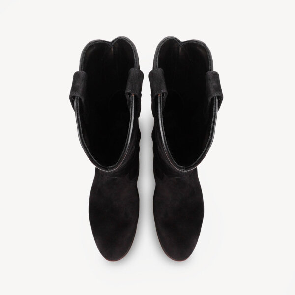 SHILOH Cowboy Boots, EU 37, Boots, Midnight Daim Noir, Black, elegant design, high-quality material, ideal for leisure.