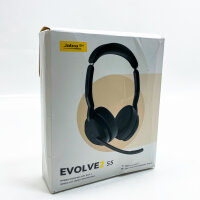 Jabra Evolve2 55, schnurloses Stereo-Headset, Air Comfort, Geräuschunterdrückung, ANC, MS Teams-kompatibel, Schwarz.