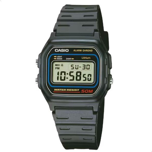 CASIO TIMELESS COLLECTION W-59-1VQ, Armbanduhr, digital, wasserdicht, LED-Hintergrundbeleuchtung, Stoppuhr, Alarmfunktion.