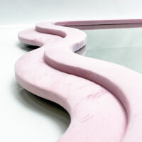 YOSHOOT Wavy Mirror, 60x160cm, Ganzkörperspiegel, unregelmäßig, rosa, ideal für Schlafzimmer und Wohnzimmer, wandliegend.